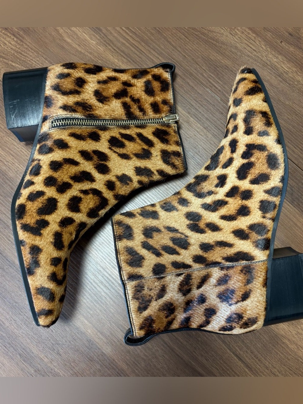 Talbots Leopard Print Pointed Ankle Booties